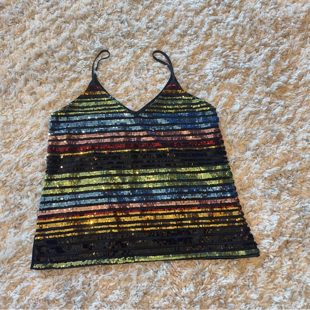 NWOT Express Large sequin multi-colored tank